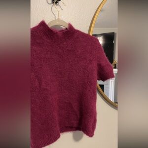 Rare: The Limited- Angora Fuzzy Vintage Short-Sleeve Turtleneck Sweater